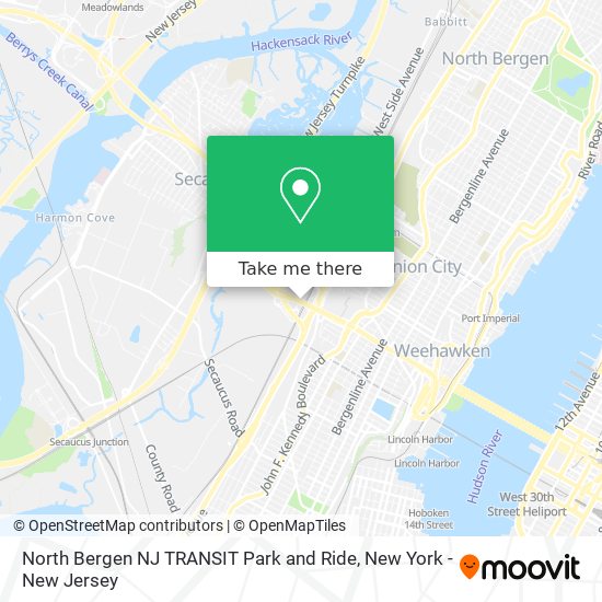 Mapa de North Bergen NJ TRANSIT Park and Ride