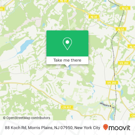 Mapa de 88 Koch Rd, Morris Plains, NJ 07950