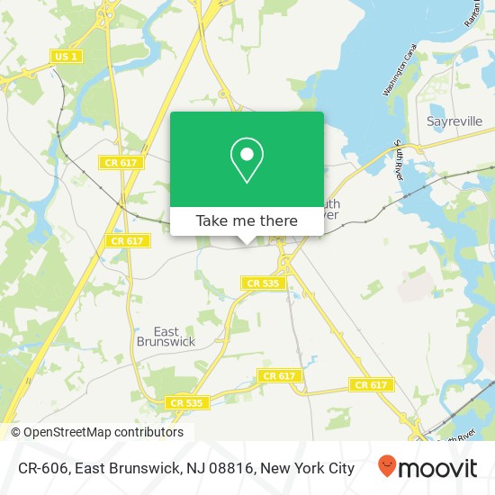 Mapa de CR-606, East Brunswick, NJ 08816