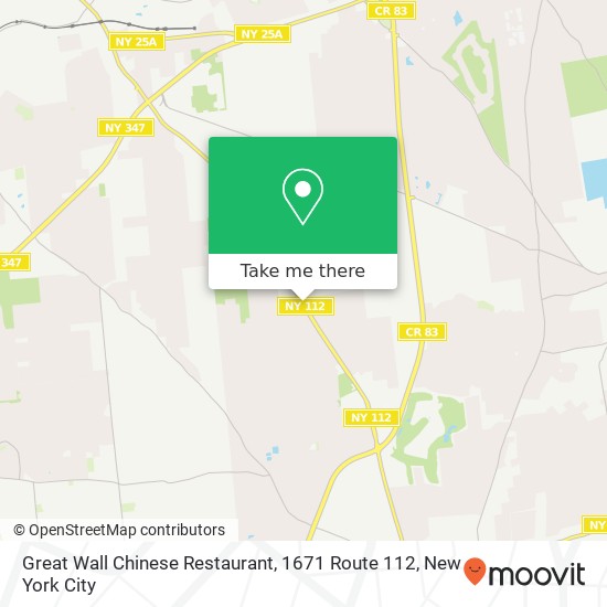 Mapa de Great Wall Chinese Restaurant, 1671 Route 112
