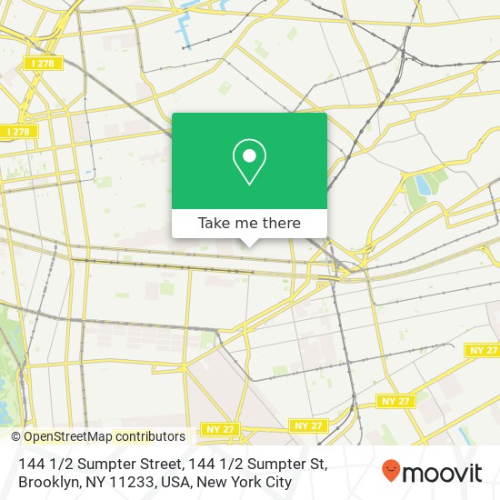 Mapa de 144 1 / 2 Sumpter Street, 144 1 / 2 Sumpter St, Brooklyn, NY 11233, USA