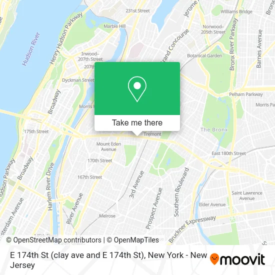 E 174th St (clay ave and E 174th St) map
