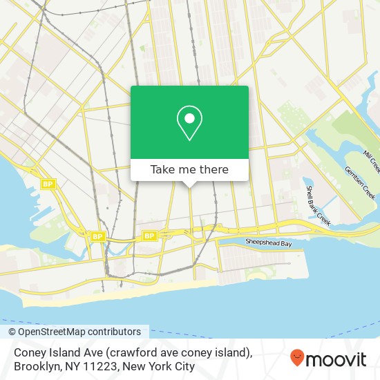 Mapa de Coney Island Ave (crawford ave coney island), Brooklyn, NY 11223