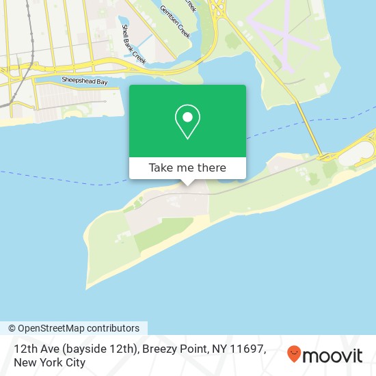 Mapa de 12th Ave (bayside 12th), Breezy Point, NY 11697