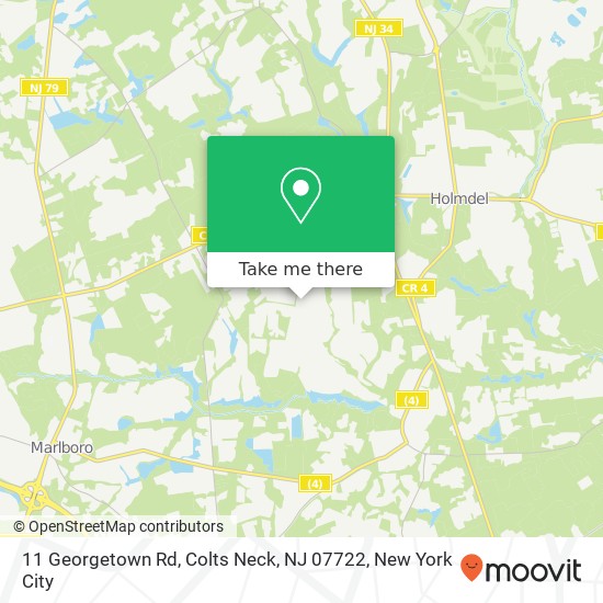 Mapa de 11 Georgetown Rd, Colts Neck, NJ 07722