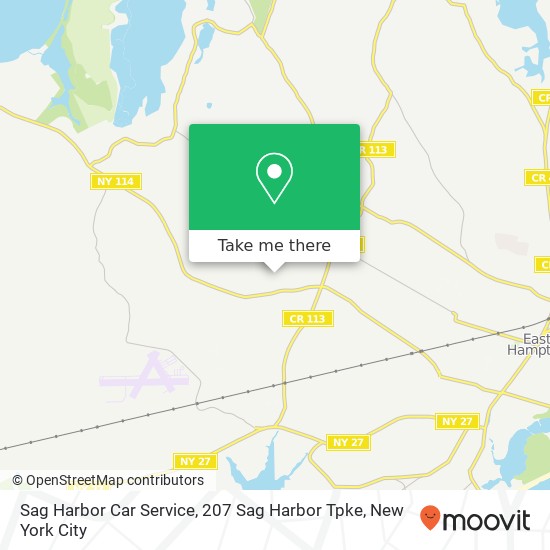 Mapa de Sag Harbor Car Service, 207 Sag Harbor Tpke