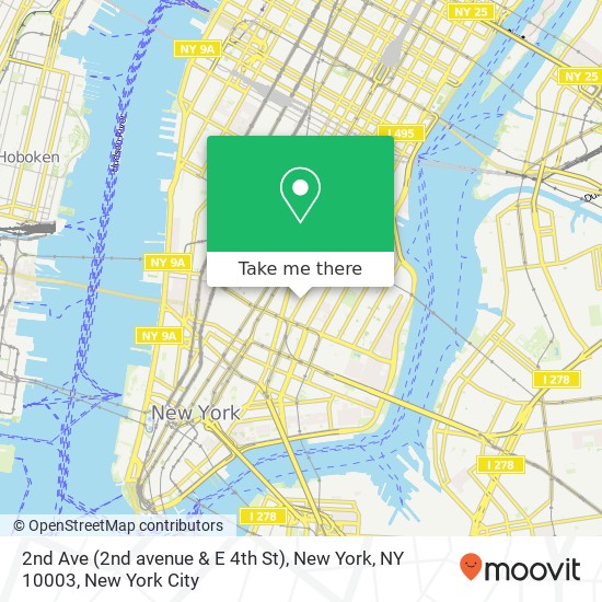Mapa de 2nd Ave (2nd avenue & E 4th St), New York, NY 10003