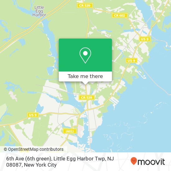 Mapa de 6th Ave (6th green), Little Egg Harbor Twp, NJ 08087