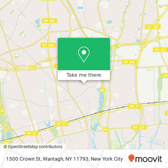 Mapa de 1500 Crown St, Wantagh, NY 11793