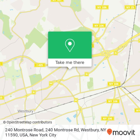 Mapa de 240 Montrose Road, 240 Montrose Rd, Westbury, NY 11590, USA