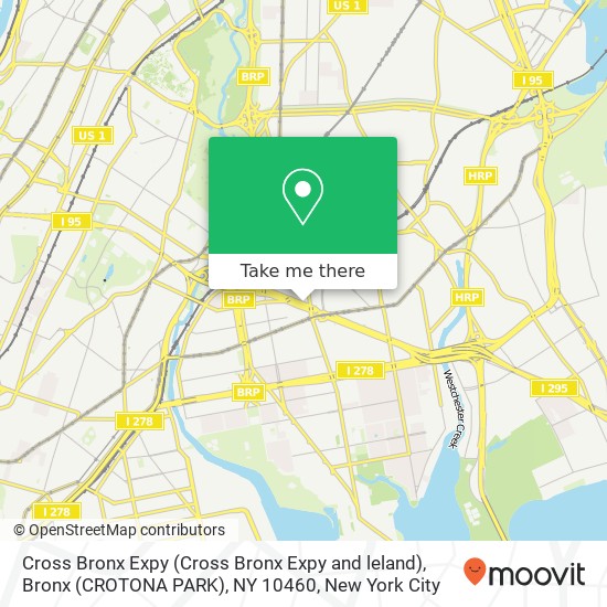 Mapa de Cross Bronx Expy (Cross Bronx Expy and leland), Bronx (CROTONA PARK), NY 10460