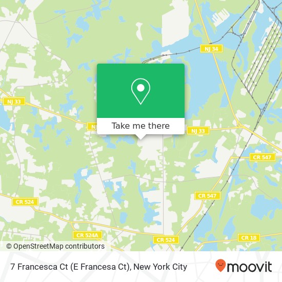 Mapa de 7 Francesca Ct (E Francesa Ct), Farmingdale (WALL TOWNSHIP), NJ 07727