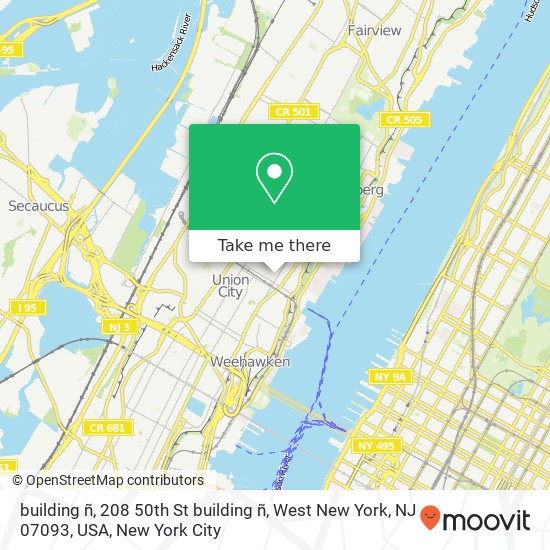 Mapa de building ñ, 208 50th St building ñ, West New York, NJ 07093, USA