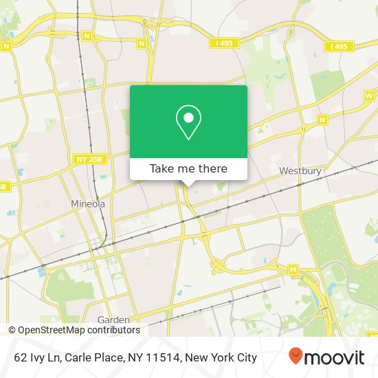 Mapa de 62 Ivy Ln, Carle Place, NY 11514