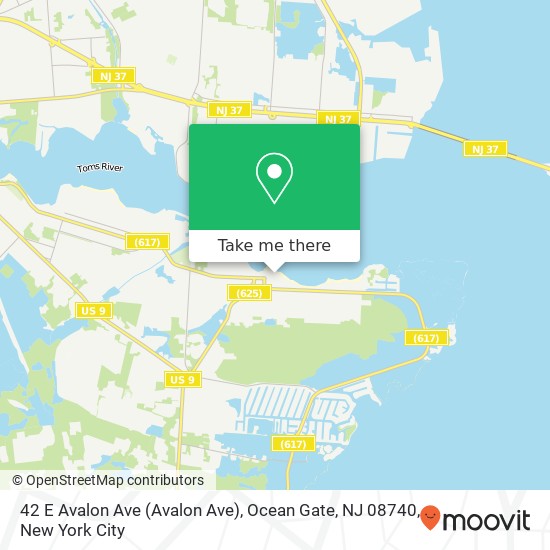 Mapa de 42 E Avalon Ave (Avalon Ave), Ocean Gate, NJ 08740