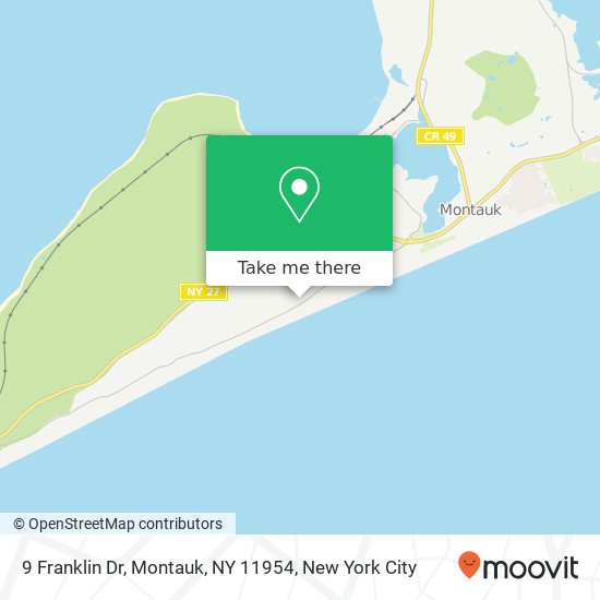 Mapa de 9 Franklin Dr, Montauk, NY 11954