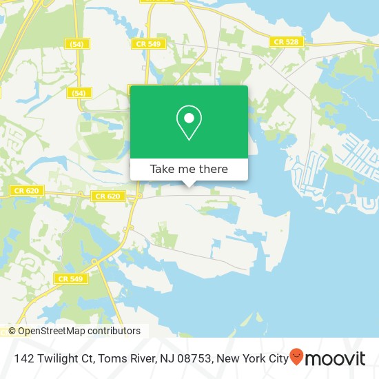 Mapa de 142 Twilight Ct, Toms River, NJ 08753