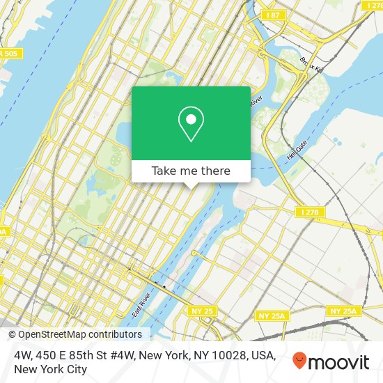 4W, 450 E 85th St #4W, New York, NY 10028, USA map