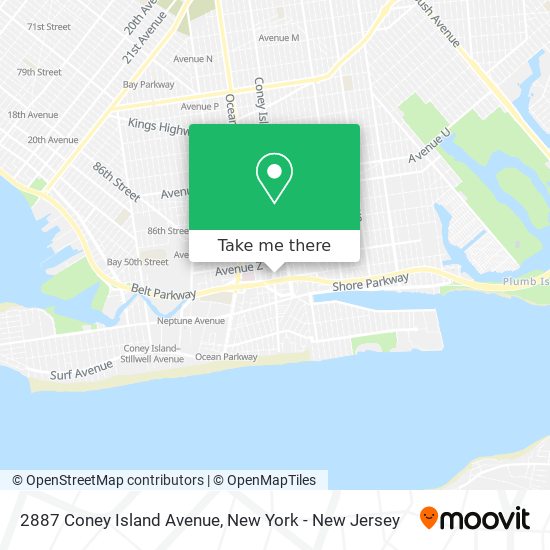 2887 Coney Island Avenue map