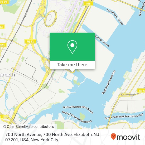 700 North Avenue, 700 North Ave, Elizabeth, NJ 07201, USA map