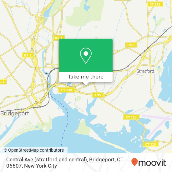 Central Ave (stratford and central), Bridgeport, CT 06607 map
