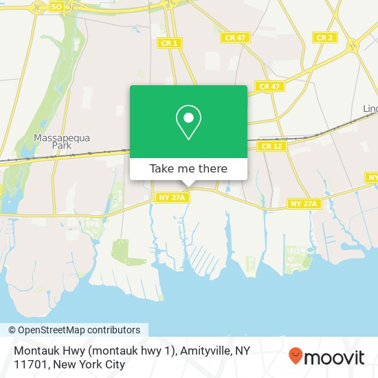 Mapa de Montauk Hwy (montauk hwy 1), Amityville, NY 11701