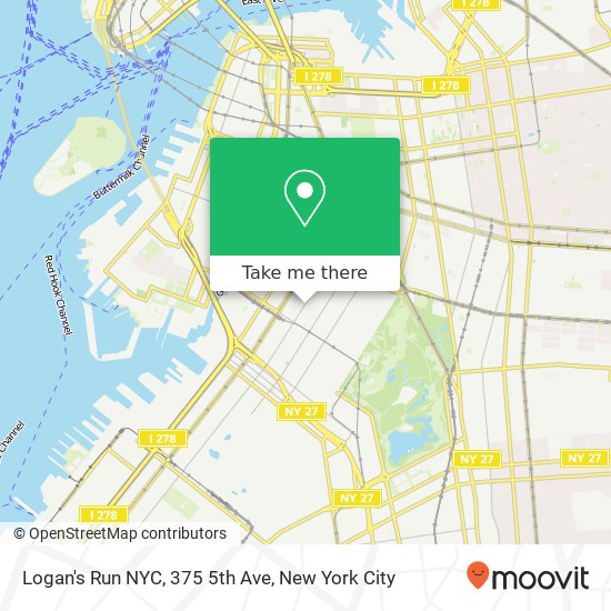 Logan's Run NYC, 375 5th Ave map