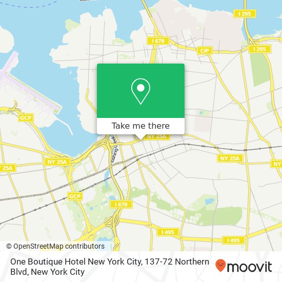 Mapa de One Boutique Hotel New York City, 137-72 Northern Blvd