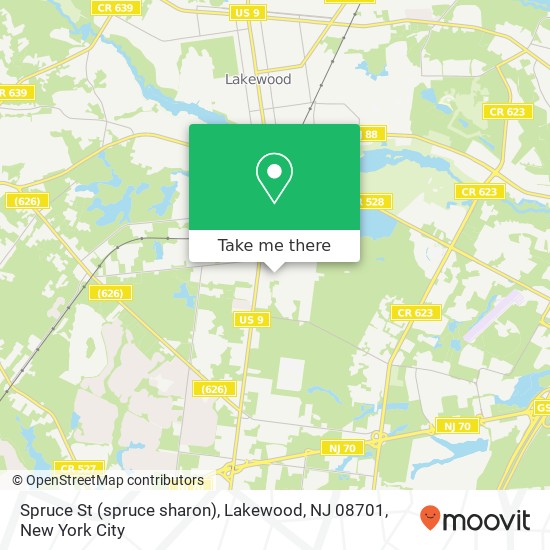 Mapa de Spruce St (spruce sharon), Lakewood, NJ 08701