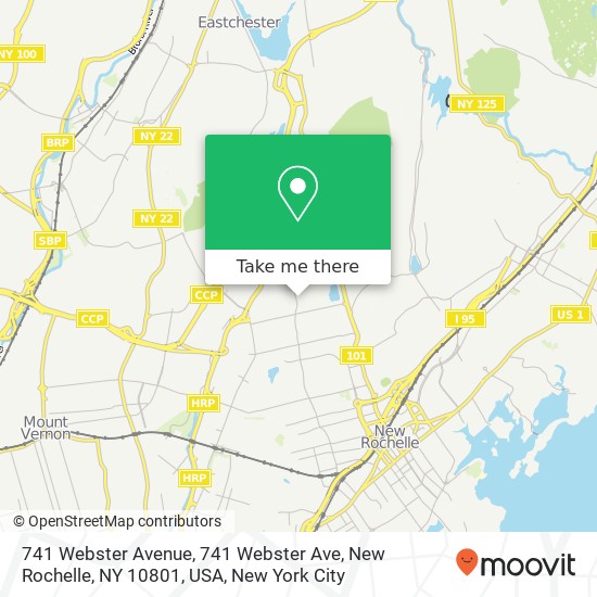 741 Webster Avenue, 741 Webster Ave, New Rochelle, NY 10801, USA map