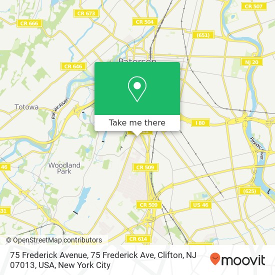 75 Frederick Avenue, 75 Frederick Ave, Clifton, NJ 07013, USA map