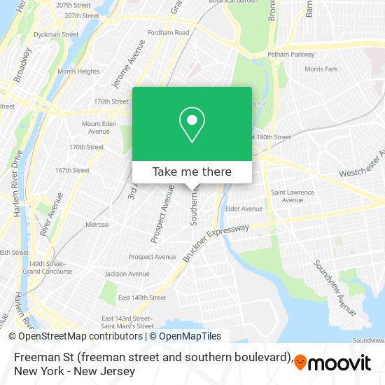 Mapa de Freeman St (freeman street and southern boulevard)