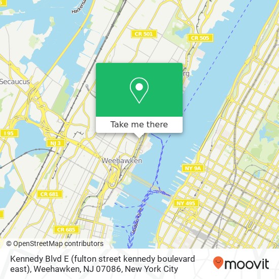Kennedy Blvd E (fulton street kennedy boulevard east), Weehawken, NJ 07086 map