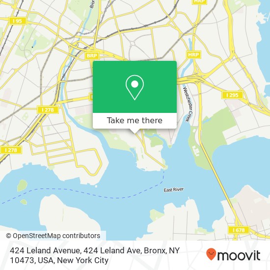 424 Leland Avenue, 424 Leland Ave, Bronx, NY 10473, USA map