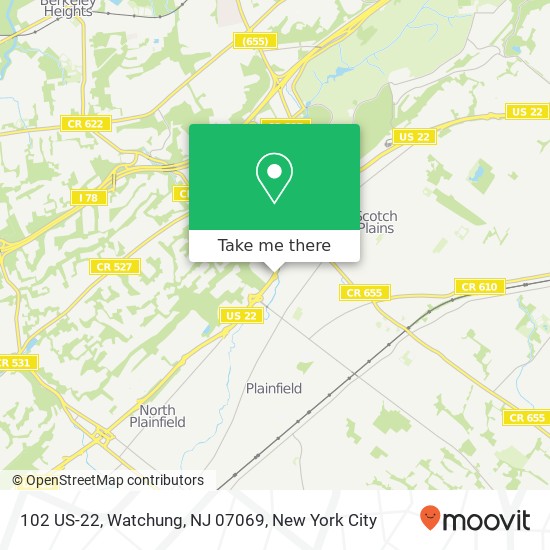 102 US-22, Watchung, NJ 07069 map