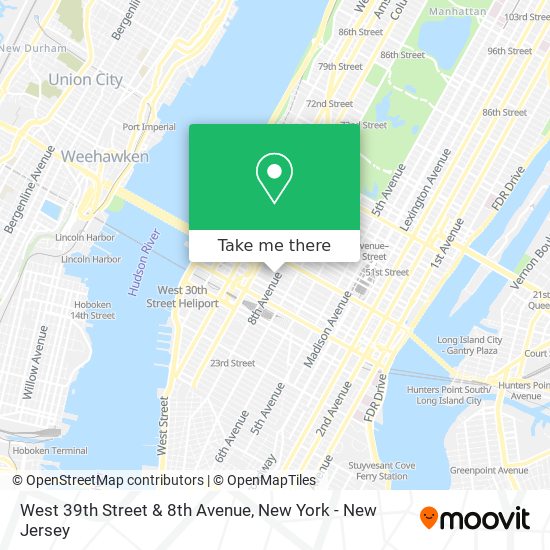 West 39th Street & 8th Avenue map