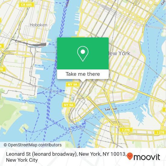 Mapa de Leonard St (leonard broadway), New York, NY 10013