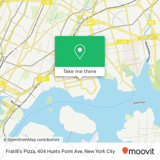 Mapa de Fratilli's Pizza, 404 Hunts Point Ave