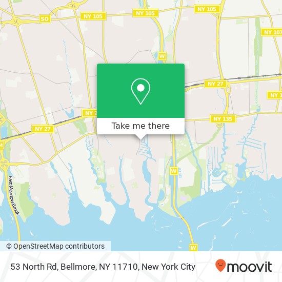Mapa de 53 North Rd, Bellmore, NY 11710