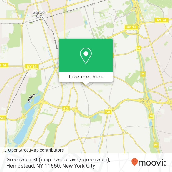 Mapa de Greenwich St (maplewood ave / greenwich), Hempstead, NY 11550