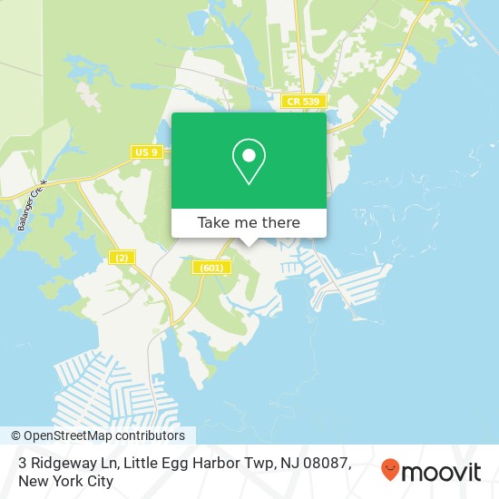 Mapa de 3 Ridgeway Ln, Little Egg Harbor Twp, NJ 08087