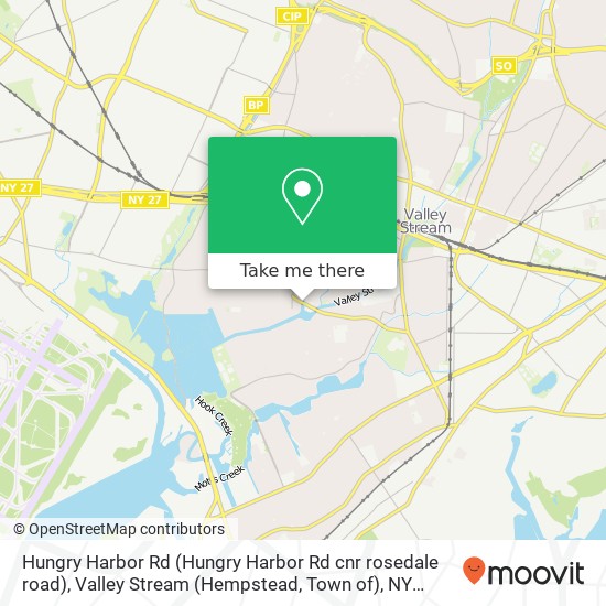 Mapa de Hungry Harbor Rd (Hungry Harbor Rd cnr rosedale road), Valley Stream (Hempstead, Town of), NY 11581