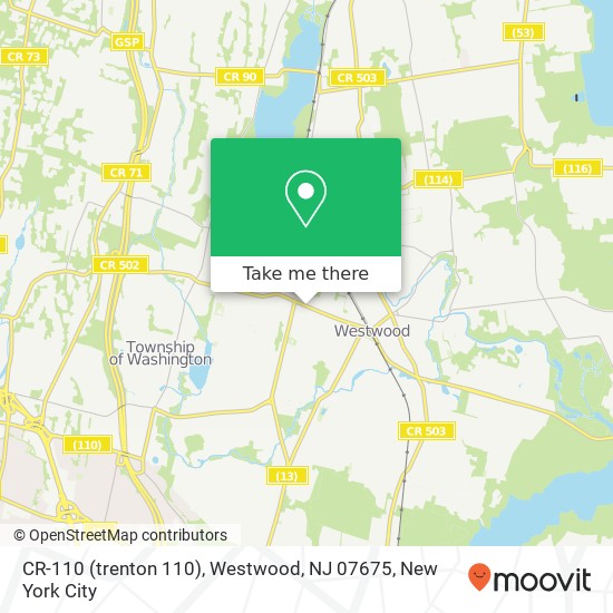 CR-110 (trenton 110), Westwood, NJ 07675 map