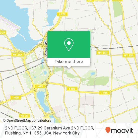 Mapa de 2ND FLOOR, 137-29 Geranium Ave 2ND FLOOR, Flushing, NY 11355, USA