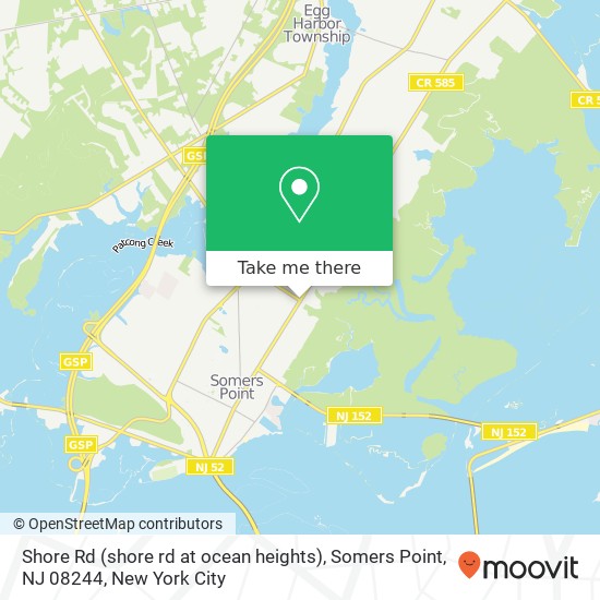 Mapa de Shore Rd (shore rd at ocean heights), Somers Point, NJ 08244