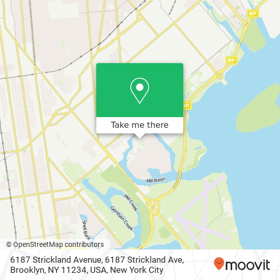 Mapa de 6187 Strickland Avenue, 6187 Strickland Ave, Brooklyn, NY 11234, USA