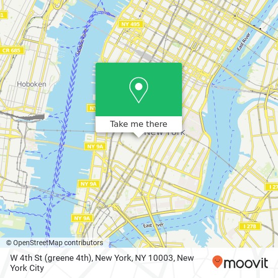 Mapa de W 4th St (greene 4th), New York, NY 10003