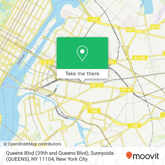 Queens Blvd (39th and Queens Blvd), Sunnyside (QUEENS), NY 11104 map