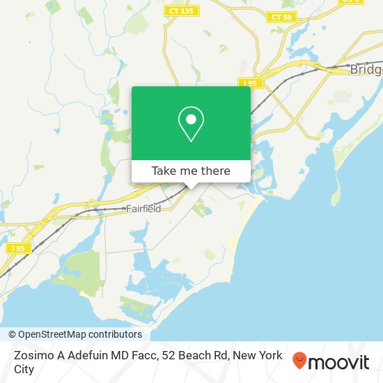 Zosimo A Adefuin MD Facc, 52 Beach Rd map