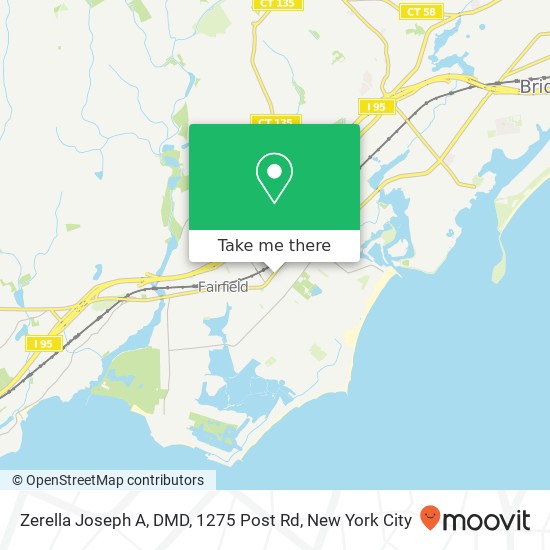 Zerella Joseph A, DMD, 1275 Post Rd map